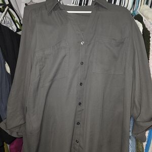Maurices Grey Button-Up Blouse